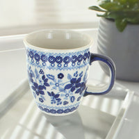 Vintage Blue Daisy Coffee Mug Polish Pottery