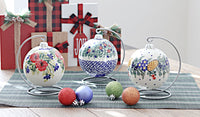 Cherry Red Bouquet Christmas Ball Polish Pottery