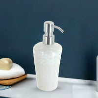 White Lace Soap Dispenser Polish Pottery
