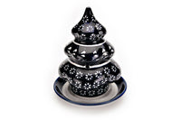 Winter Nights Christmas Tree Luminary Polish Pottery