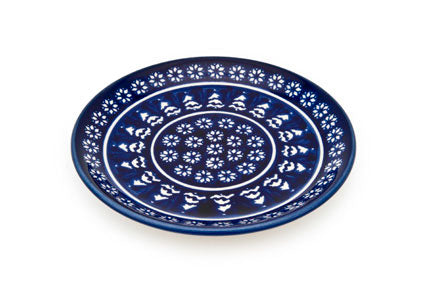 Winter Nights Dessert Plate Polish Pottery
