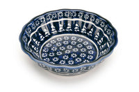 Winter Nights Medium Scallop Bowl Polish Pottery