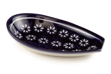 Winter Nights Small Spoon Rest Polish Pottery