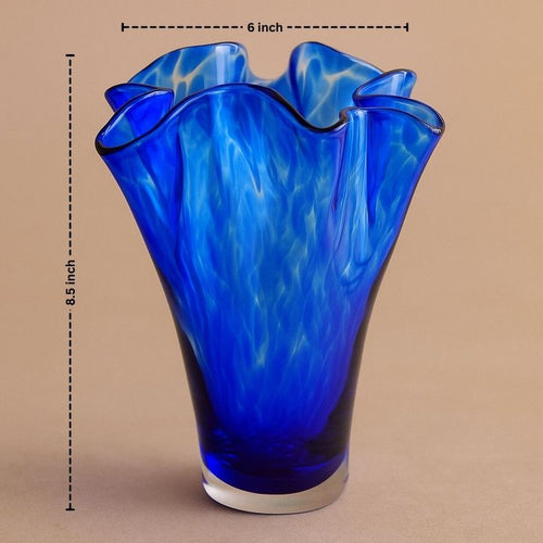 Cobalt Confetti Ribbon Vase Polish Pottery