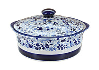 Polish Pottery Eloise Deep Round Baker with Lid