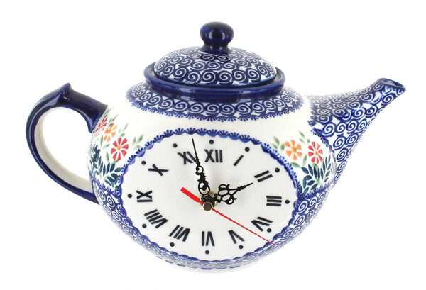 Garden Bouquet Mantle Teapot Clock