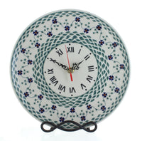 Polish Pottery Sage Floral Clock