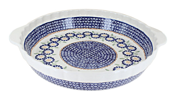 Peach Blossom Pie Plate with Handles