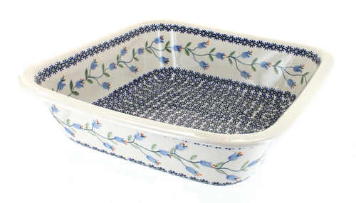 Polish Pottery Tulip Large Square Baker