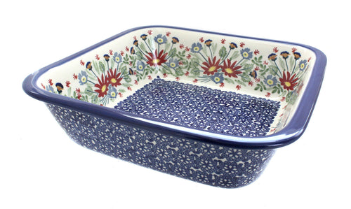 Polish Pottery Jungle Bouquet Large Square Baker