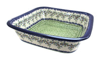 Polish Pottery Summer Vine Large Square Baker