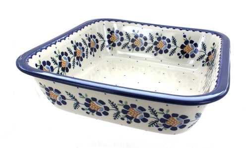 Polish Pottery Sunflower Large Square Baker