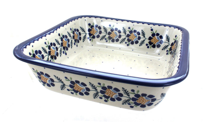 Polish Pottery Sunflower Large Square Baker