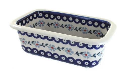 Polish Pottery Blue Violet Loaf Baker