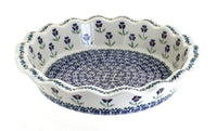 Polish Pottery Blue Daisy Pie Plate