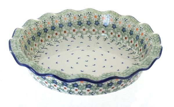 Green Daisy Pie Plate