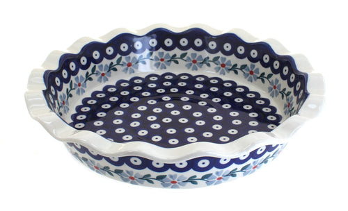 Polish Pottery Blue Violet Pie Plate