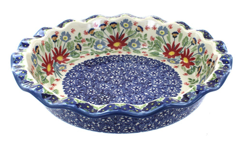 Polish Pottery Jungle Bouquet Pie Plate