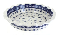 Polish Pottery Snow Flurry Pie Plate