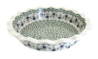 Polish Pottery Sage Floral Pie Plate