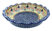 Polish Pottery Blue Butterfly Pie Plate