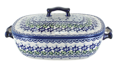 Polish Pottery Hallsey Roaster with Lid