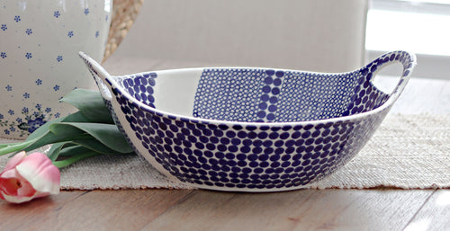 Zara Deep Bowl with Handles Polish Pottery