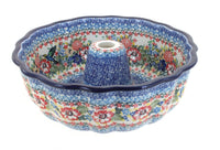 Polish Pottery Hummingbird Ring Cake Pan