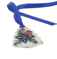Polish Pottery Holiday Flower Tree Ornament