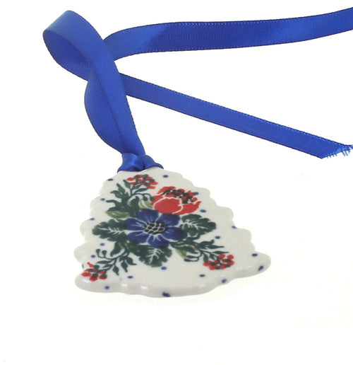 Polish Pottery Holiday Flower Tree Ornament