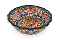 Jungle Flower Medium Scallop Bowl Polish Pottery
