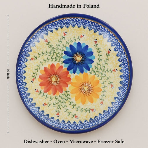 Autumn Burst Dinner Plate Polish Pottery