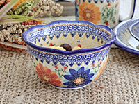 Autumn Burst Small Deep Scallop Bowl Polish Pottery