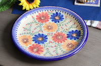 Autumn Burst Large Round Platter Polish Pottery