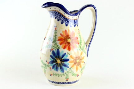 Autumn Burst Pitcher Polish Pottery