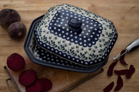 Alyce Medium Covered Baker Polish Pottery