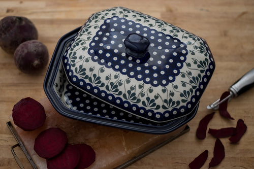 Alyce Medium Covered Baker Polish Pottery