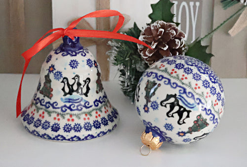 Arctic Holidays Large Bell Polish Pottery