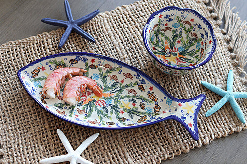 Atlantis Deep Fish Dish Polish Pottery