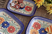 Autumn Burst 3 Piece Rectangular Serving Set Polish Pottery