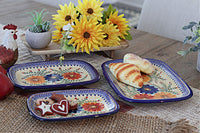 Autumn Burst Large Rectangular Serving Platter Polish Pottery