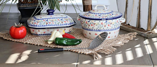 Autumn Grove Medium Covered Baker Polish Pottery