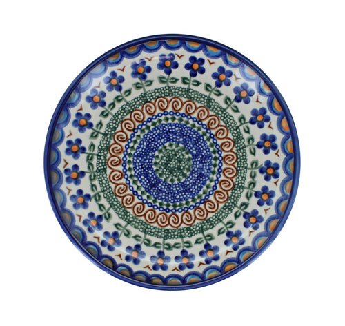 Aztec Flower Dessert Plate Polish Pottery