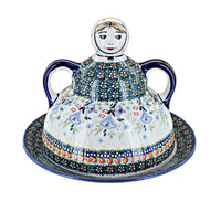 Polish Pottery Periwinkle Cheese Lady