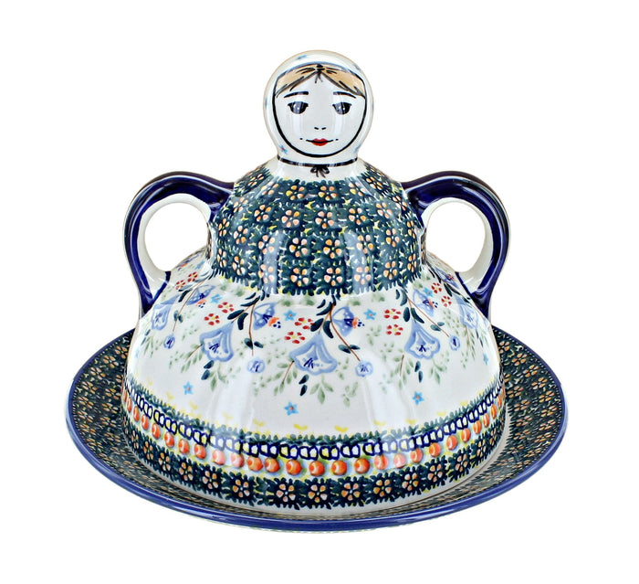 Polish Pottery Periwinkle Cheese Lady
