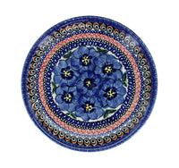 Blue Art Dessert Plate Polish Pottery