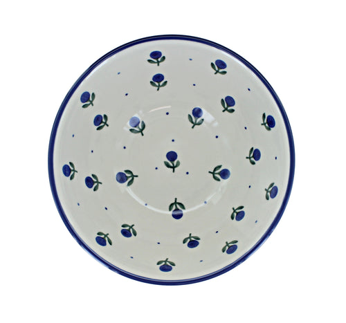 Blueberry Cereal/Soup Bowl Polish Pottery