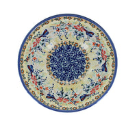 Blue Butterfly Cereal/Soup Bowl Polish Pottery