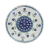 Blue Daisy Dessert Plate Polish Pottery