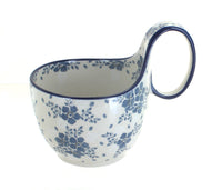 Polish Pottery Blue Fleur Soup Mug